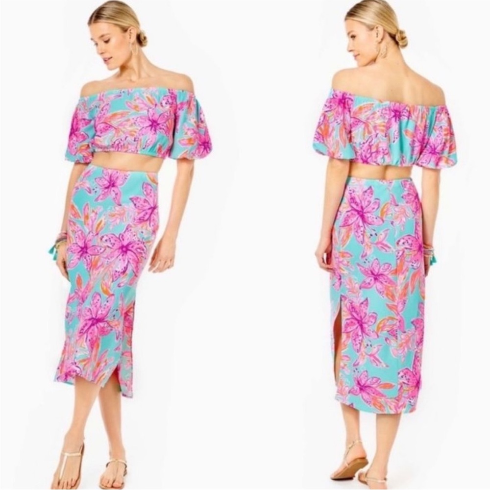 Lilly Pulitzer Esmeray Skirt and Crop Top Set - Surf
Blue Bonita Blooms